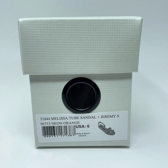 Melissa + Jeremy Scott Womens Tube Slingback Sandals Neon Orange Rubber 5-9 New - Picture 13 of 16